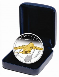 Cook Islands 2008 1$ Antonov An 124 Condor 24K GOLD Gilded 1Oz .999 Silver Coin