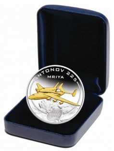 Cook Islands 2008 1$ Antonov An 225 Mriya 24K GOLD Gilded Proof 1Oz Silver Coin