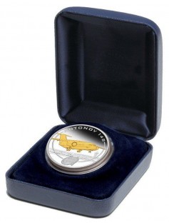 Cook Islands 2008 1$ Antonov An 148 24K GOLD Gilded Proof 1Oz .999 Silver Coin