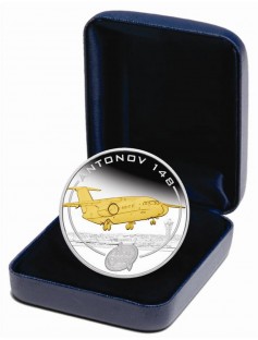 Cook Islands 2008 1$ Antonov An 148 24K GOLD Gilded Proof 1Oz .999 Silver Coin