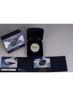 Cook Islands 2008 1$ Antonov An 148 24K GOLD Gilded Proof 1Oz .999 Silver Coin
