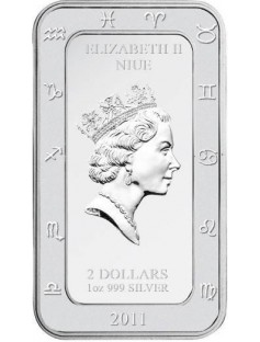 Niue 2011 2$ Zodiac Series Cancer 1Oz .999 Proof Silver Coin LIMITED
