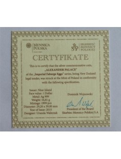 Niue Island 2015 $1 Imperial Fabergé Eggs - Alexander Palace 16.81g Silver Coin