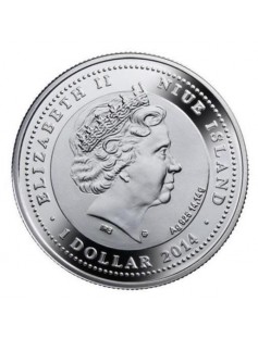 Niue 2014 $1 Triple Happiness Baby Elephant Proof 14.14g Silver Coin Gold Gilded