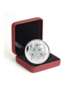Canada 2011 $20 Christmas Tree .999 1 Oz Silver Coin with Swarovski Crystals