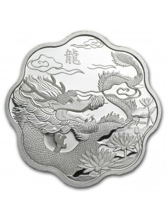 Canada 2012 $15 Year of the Dragon Lunar Lotus 26.7g Silver Proof Coin