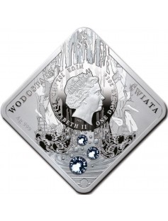 Niue 2014 $1 Tugela Falls Waterfall RSA South Africa Proof Silver Coin Swarovski