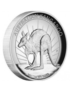 Australia 2011 1$ AUSTRALIAN KANGAROO HIGH RELIEF Proof 1Oz Silver Coin