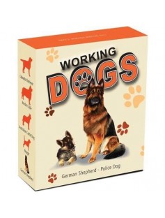 Tuvalu 2011 1$ Working Dogs German Shepherd Police Dog Proof 1Oz Silver Coin