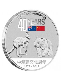 Australia 2012 1$ China & Australia 40 Years of Friendship 1 Oz .999 Silver Coin