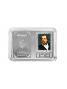 Niue 2015 $2 Charles Dickens 1812 - 1870 Proof 1 Oz Silver Coin Book- style case