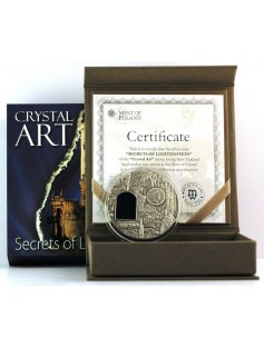 Niue 2013 2$ SECRETS OF LICHTENSTEIN Crystal Art Castle Window 2oz Silver Coin