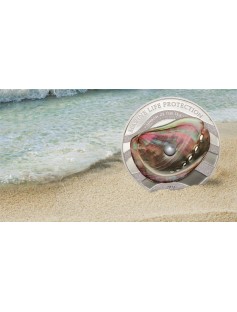 Palau 2015 $5 Marine Life Protection Rainbow Sea Pearl 1oz Proof Silver Coin