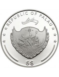 Palau 2014 5$ Marine Life Protection Beauty of the Sea Silver Coin REAL Pearl