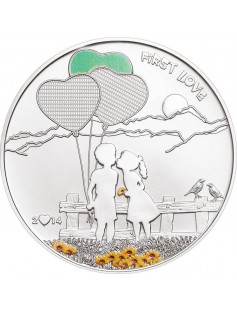 Cook Islands 2014 5$ Paint Your Coin - First Love Proof Silver Coin *LIMIT 1500*
