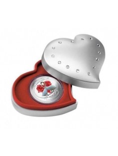 Niue 2014 $2 Love is Precious - White Swans 1 Oz Proof Silver Coin