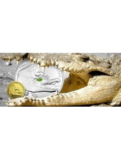 Palau 2007 $5 Pacific Wildlife - The Saltwater Crocodile 25 g Proof Silver Coin