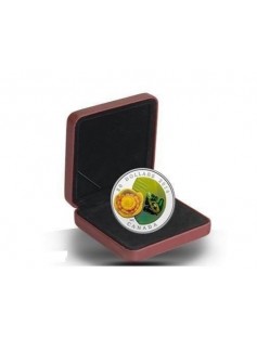 Canada 2014 20$ Water-lily Venetian Glass Leopard Frog 1 Oz Proof Silver Coin