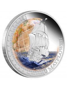 Tuvalu 2011 1$ Ships that changed the World - Mayflower 1oz Proof Silver Coin