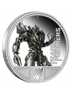 Tuvalu 2011 1$ Transformers Dark Moon Megatron 1 Oz Proof Silver Coin
