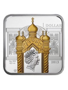 Niue 2013 $1 St Nicholas Wonderworker 1/2 Oz Proof Silver Coin Swarovski Gilded