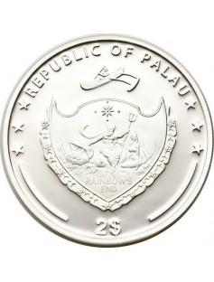 Palau 2013 $2 World of Frogs LITORIA CAERULEA Green Tree Frog 1/2 Oz Silver Coin