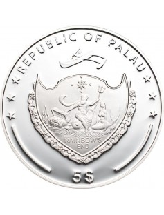 Palau 2013 $5 Mountains and Flora - PIS PALÜ 20 g Silver Coin