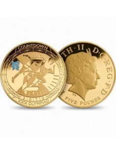 The 2010 UK Countdown to LONDON 2012 OLYMPIC GAMES 5 Pound 40 g Gold Proof Coin
