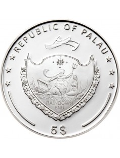 Palau 2014 $5 The Fall of the Berlin Wall 25 g Silver Proof Coin double portrait
