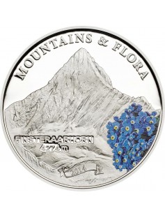 Palau 2014 5 $ Mountains and Flora - FINSTERAARHORN Bern 20 g Silver Proof Coin