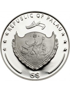 Palau 2014 5 $ Mountains and Flora - FINSTERAARHORN Bern 20 g Silver Proof Coin