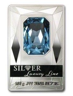 Cook Islands 2011 20$ Silver Luxury Line 100 g Proof Silver Coin with Swarovski