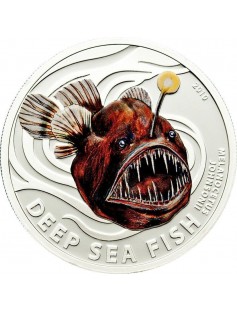 Pitcairn 2010 2$ 1/2Oz Deep Sea Fish MELANOCETUS Silver Coin