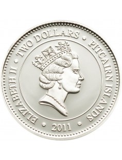 Pitcairn 2010 2$ 1/2Oz Silver Deep Sea Fish Anoplogaster Cornuta Coin