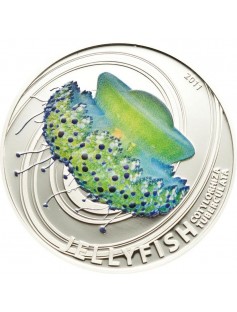 Pitcairn 2011 2$ 1/2Oz Jelly Fish Chrysaora Achlyos Siver Coin