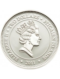 Pitcairn Islands 2011 $2 Jelly Fish COTYLORHIZA TUBERCULATA 1/2 Oz Silver Coin