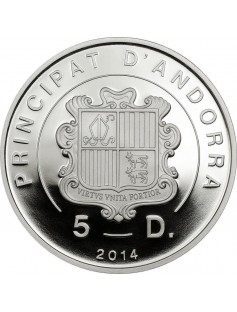 Andorra 2014 5 Diners Colorfull Birds - European Kingfisher 1/2 Oz Silver Proof