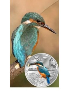 Andorra 2014 5 Diners Colorfull Birds - European Kingfisher 1/2 Oz Silver Proof