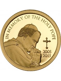 Tanzania 2015 1500 Shilling In Memory of the Holy Pope 0,5g LIMITED Gold Coin