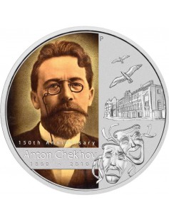 Tuvalu 2010 1 $ 150th Anniversary of ANTON CHEKHOV 1 Oz Silver Bullion Coin NEW