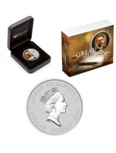 Tuvalu 2010 1 $ 150th Anniversary of ANTON CHEKHOV 1 Oz Silver Bullion Coin NEW