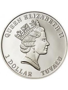 Tuvalu 2010 1 Dollar - Tuvalu Marine Life - TURTLE - silver coin