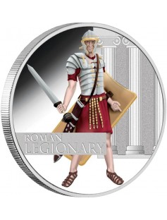 Tuvalu 2010 1 $ Great Warriors Series ROMAN LEGIONARY 1 Oz Silver Proof Coin NEW