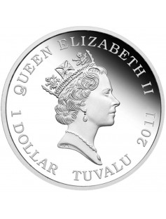 Tuvalu 2011 1 $ Deadly and Dangerous BOX JELLYFISH 1 Oz Silver Coin NEW