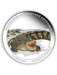 Tuvalu - 2011 - 1$ - Deadly Dangerous - SALTWATER CROCODILE - 1Oz Russ Version