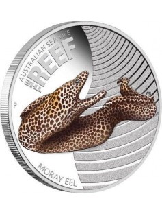 Australia 2010 50 ¢ Australian Sea Life - MORAY EEL The Reef 1/2 Oz Silver Coin