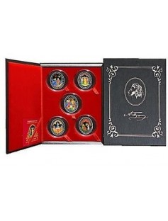 Belarus-2009-5x20-Rubles-PUSHKIN-Fairy-Tales-5x-28-28g-Silver-Coin-Set