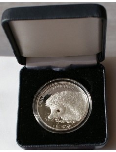Belarus 2011 20 Rubles HEDGEHOG 1 Oz Silver Coin with Swarovski Crystal NEW