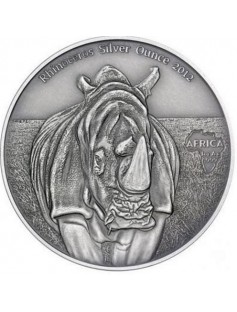 Congo - 2012 - 1000 Francs - Africa Series - RHINOCEROS - 1Oz Silver AF NEW