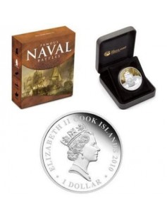 Cook 2010 $1 Famous Naval Battles - Battle of Trafalgar 1805 1 Oz Silver Coin
